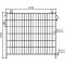 Mobile fence | 'Profi' | Compensating element with hook and eye | width: 2,20 m, height: 2,00 m